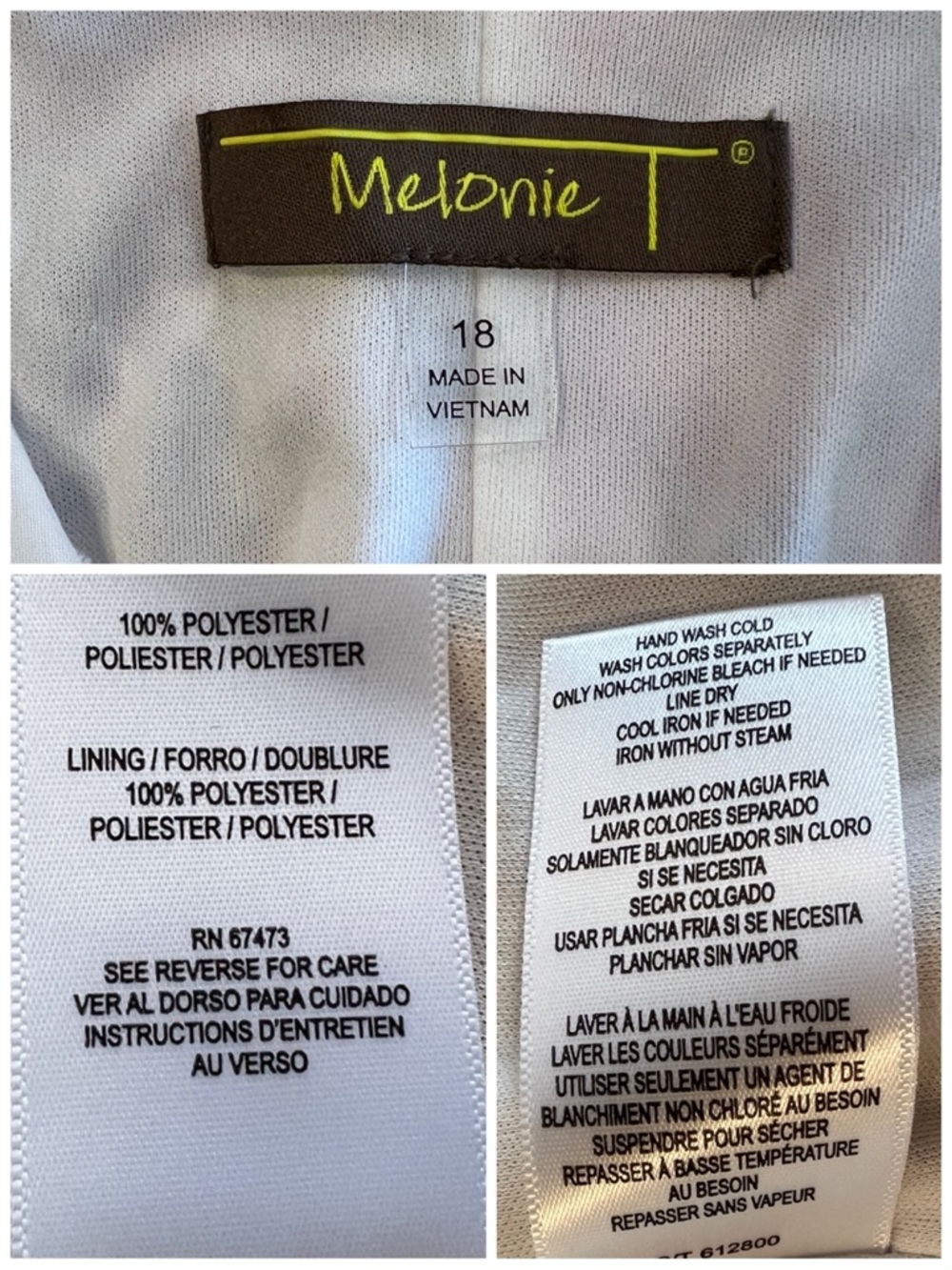 MELANIE T Women’s Size 18 White Wisteria Floral Print V-Neck Chiffon Maxi Dress - Picture 12 of 14
